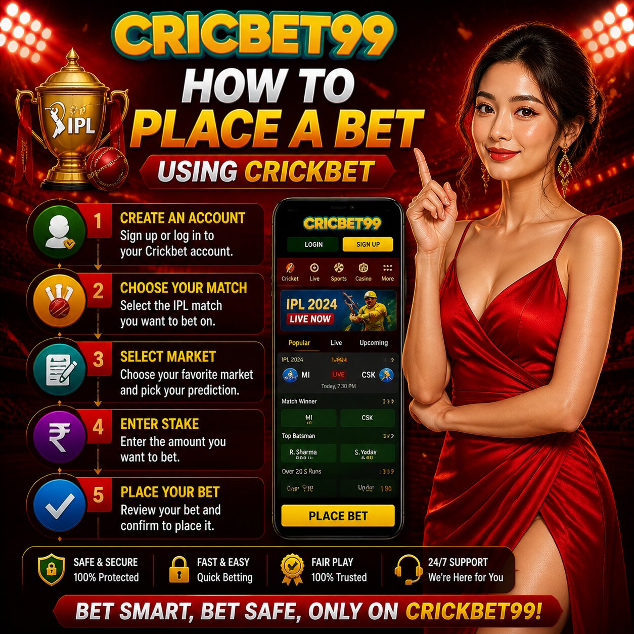 How to Place a Bet Using Crickbet