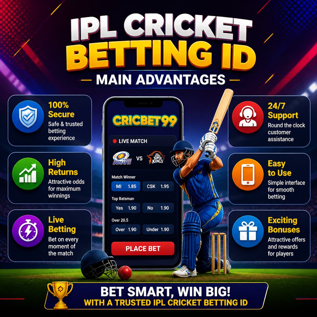 IPL Cricket Betting ID – Main Advantages