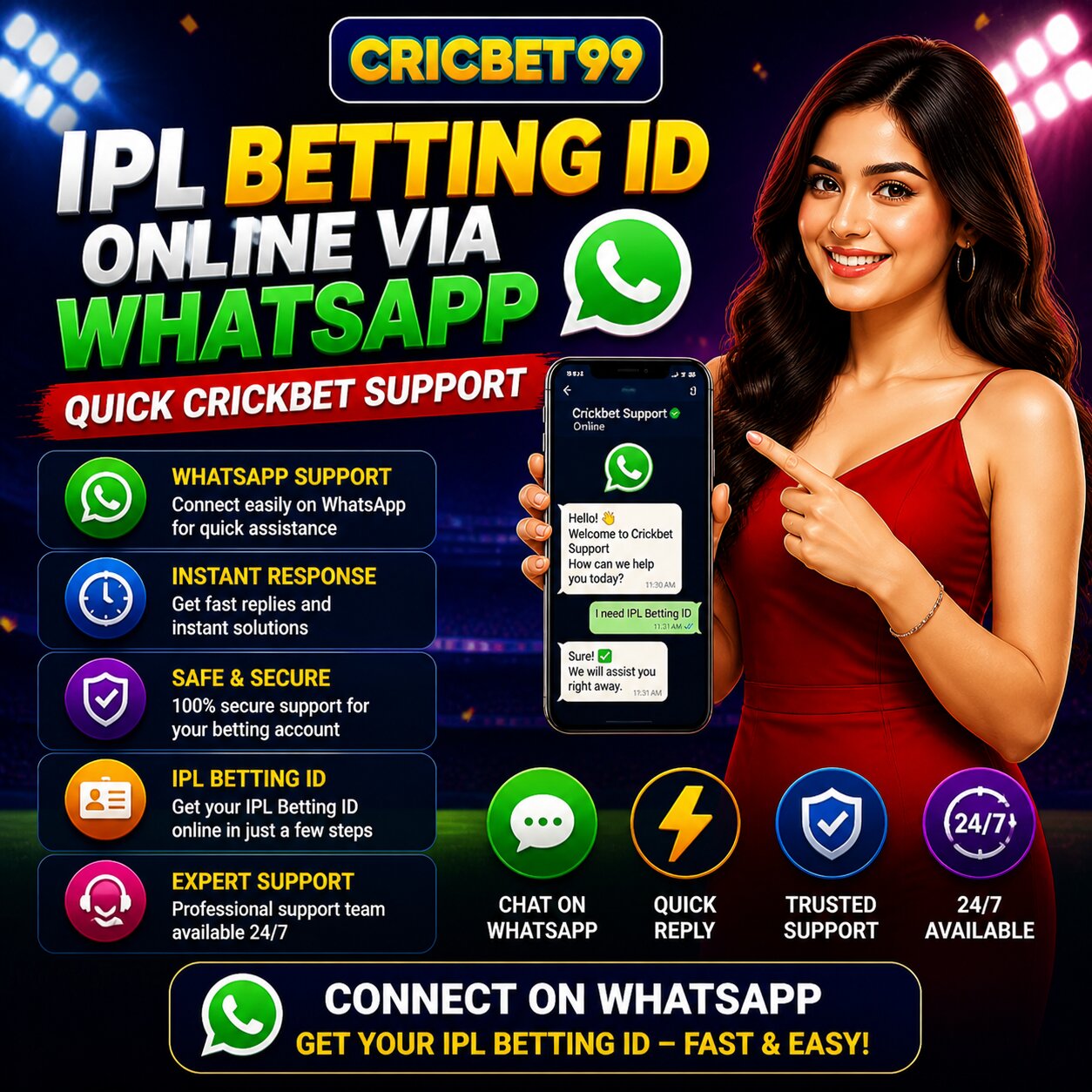 IPL Betting ID Online via WhatsApp – Quick Crickbet Support